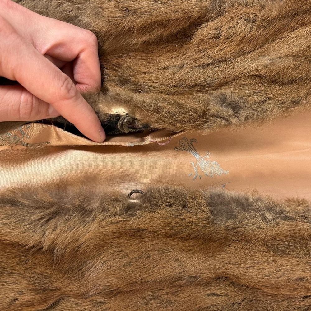 vintage 1950's/1960's brown short cropped mink fur shawl luxurious capelet - Picture 7 of 10